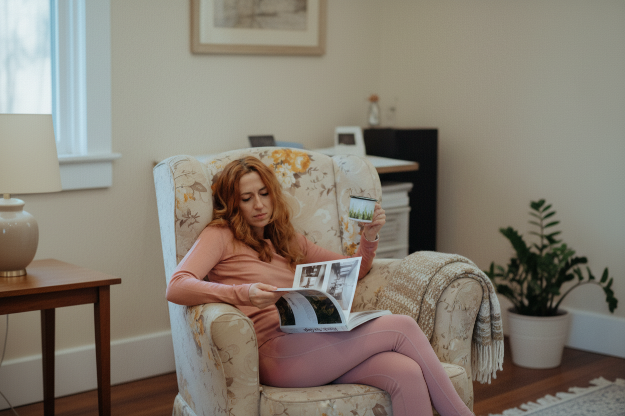 Centered cozy home lifestyle scene