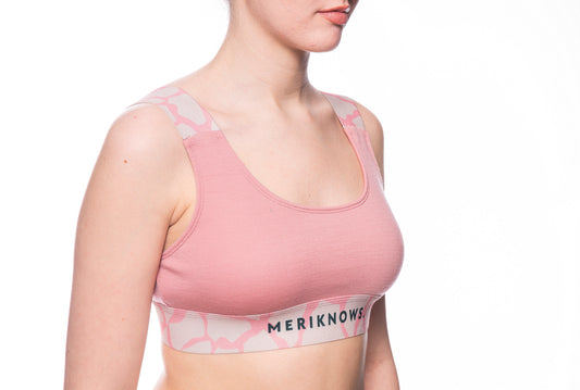 Розово бюстие от мерино вълна Meriknows