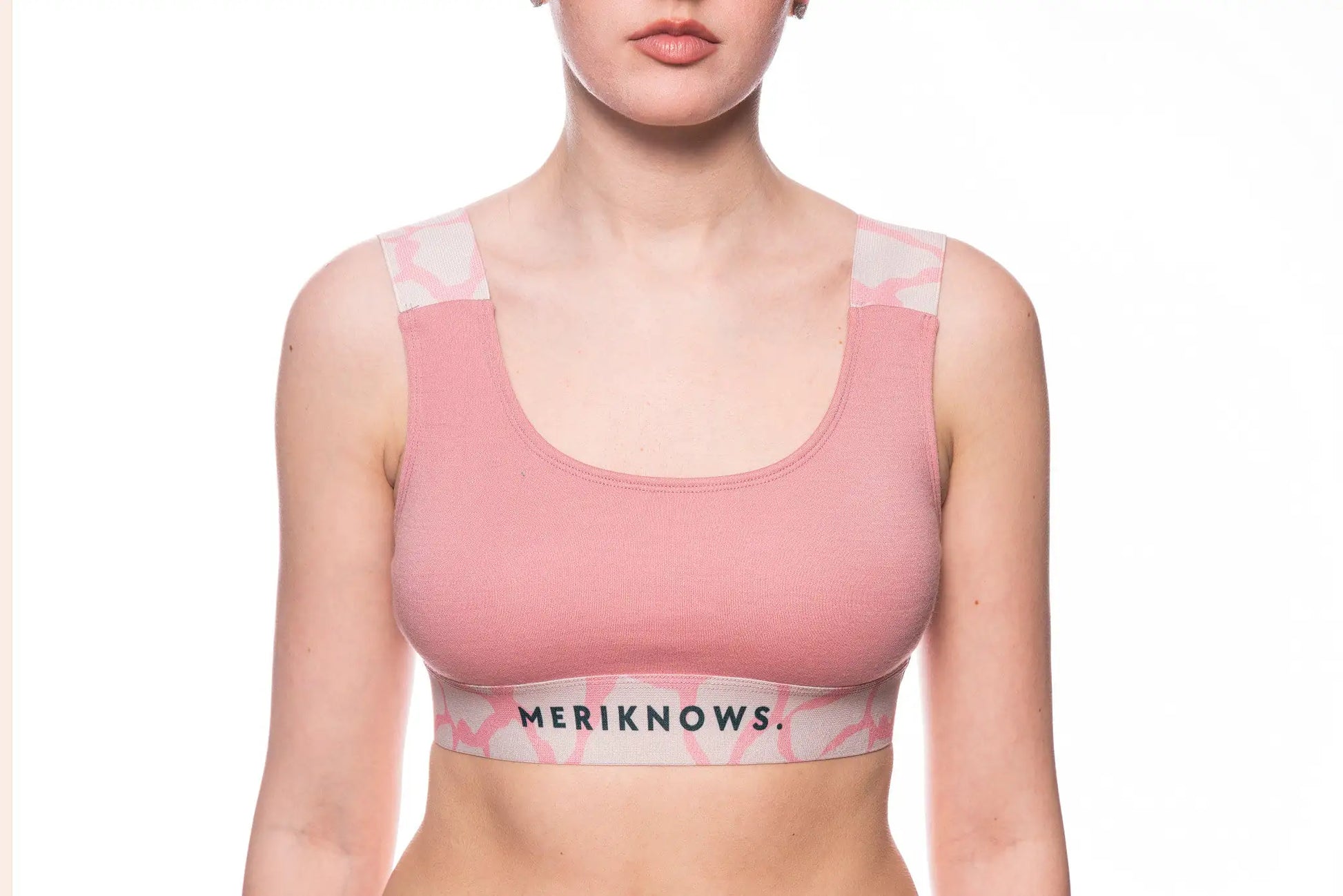 Дамско бюстие от 100% мериносова вълна в розово Meriknows